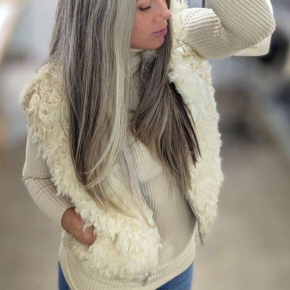 Vintage Curly Lamb fur Vest - Picture 2 of 10